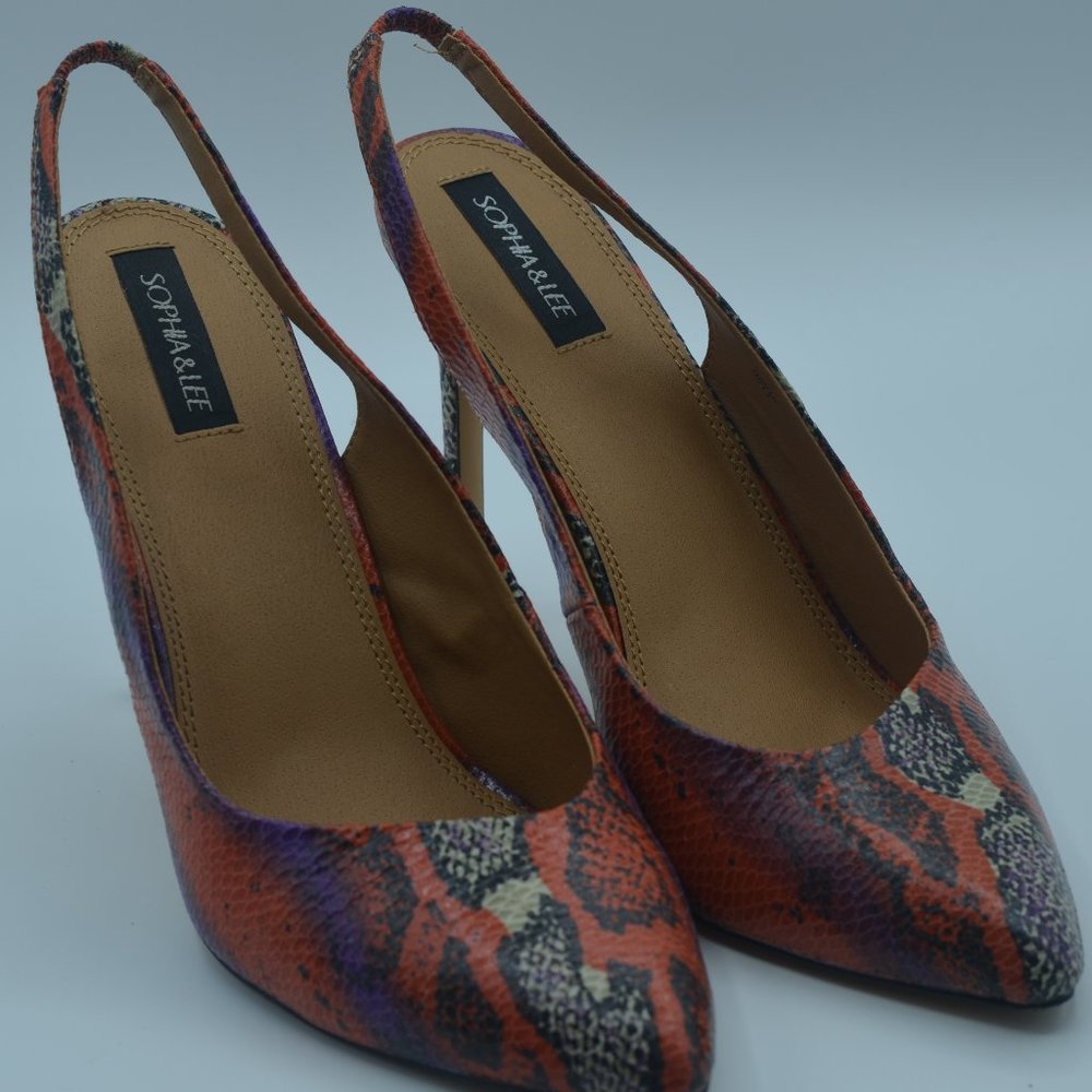 Sofia & Lee Snake Print Slingback